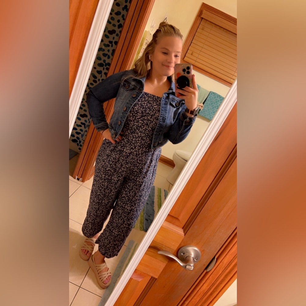 Small Old Navy Blue Floral Jumpsuit